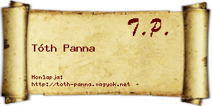 Tóth Panna névjegykártya