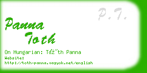 panna toth business card